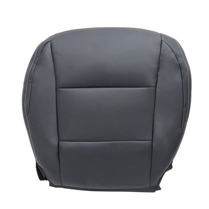 For 13-18 Toyota RAV4 Passenger Bottom Leather Seat Cover Black W/ White Stitch