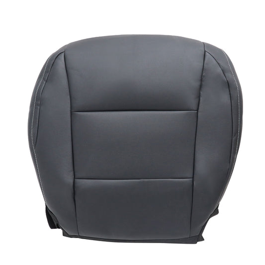 For 13-18 Toyota RAV4 Passenger Bottom Leather Seat Cover Black W/ White Stitch