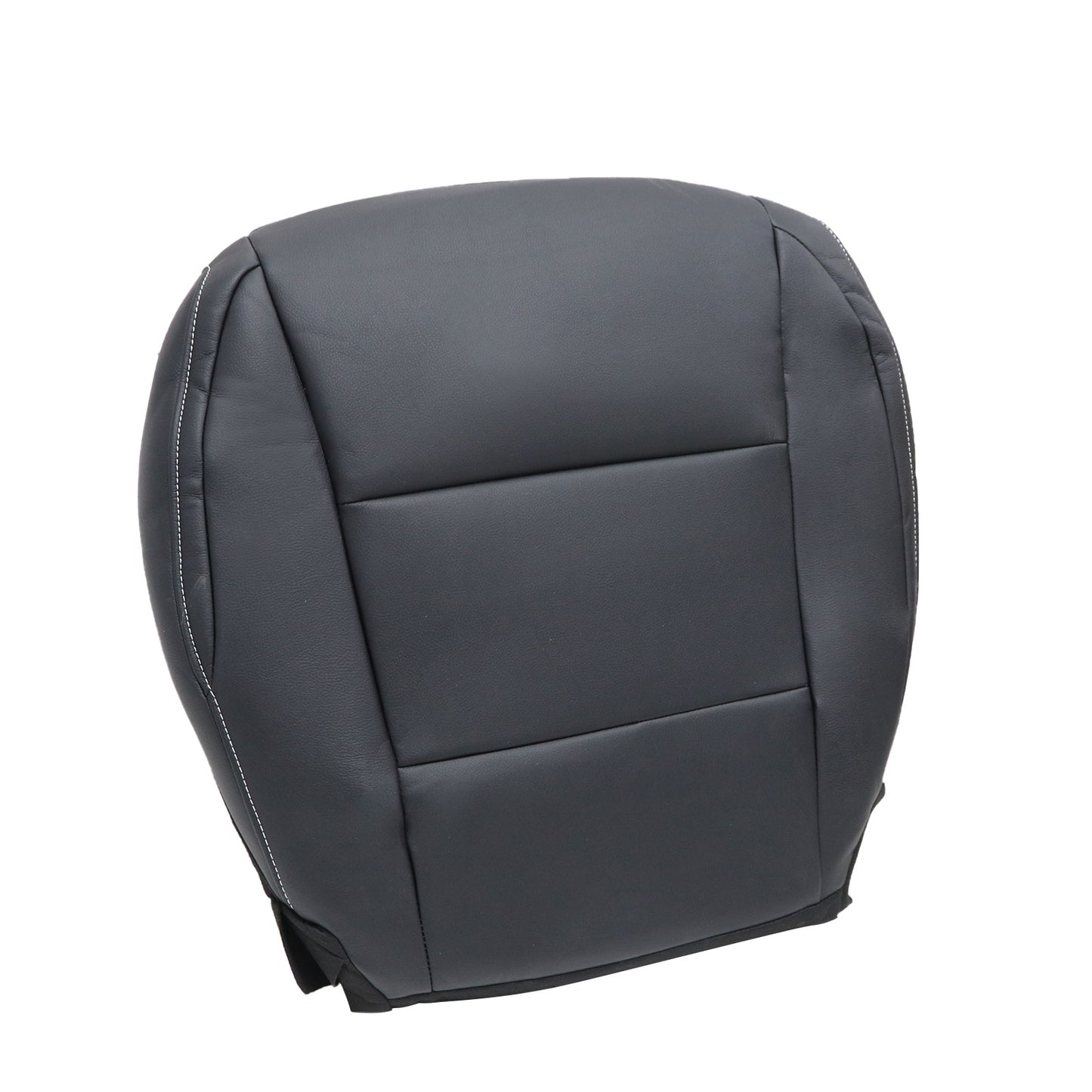 For 13-18 Toyota RAV4 Passenger Bottom Leather Seat Cover Black W/ White Stitch