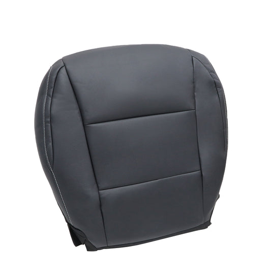 For 13-18 Toyota RAV4 Passenger Bottom Leather Seat Cover Black W/ White Stitch