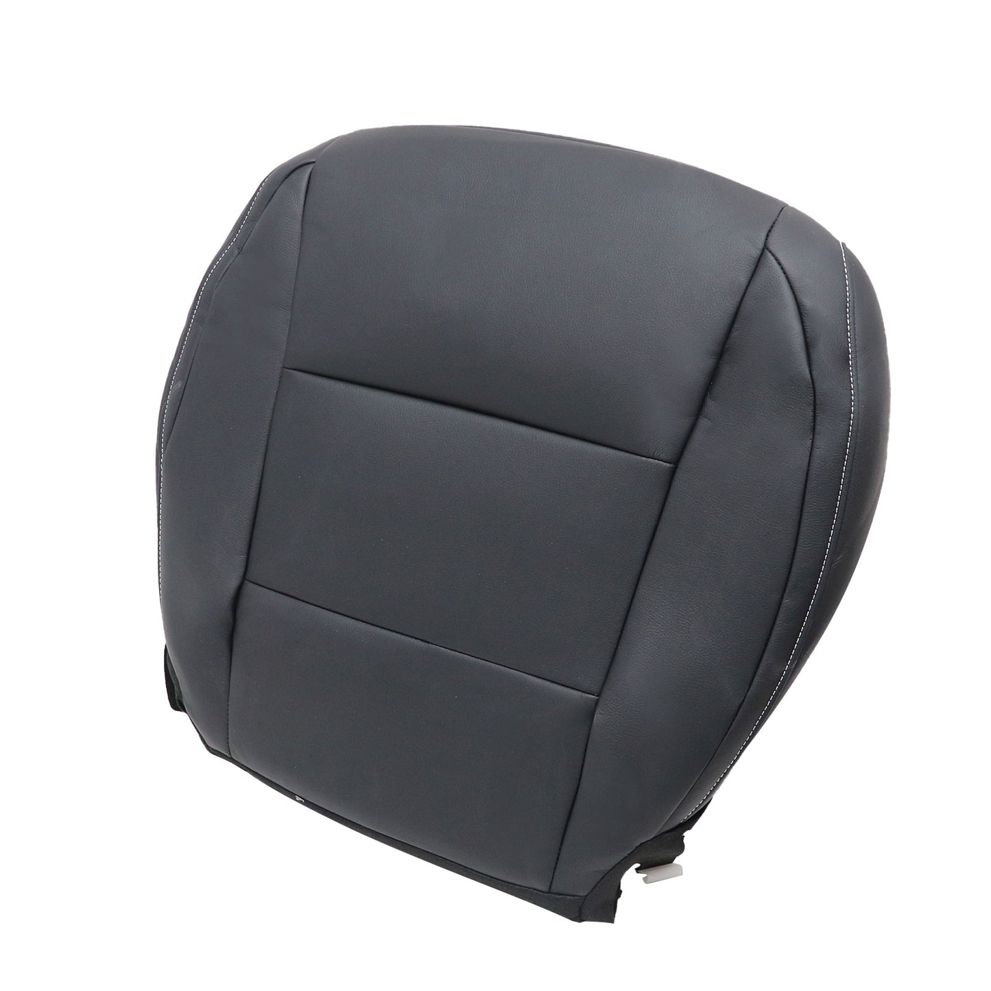 For 13-18 Toyota RAV4 Passenger Bottom Leather Seat Cover Black W/ White Stitch