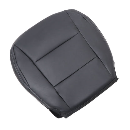 For 13-18 Toyota RAV4 Passenger Bottom Leather Seat Cover Black W/ White Stitch