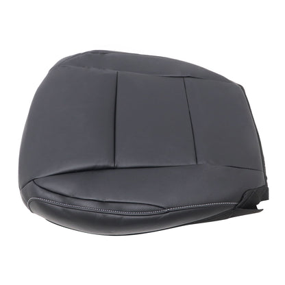 For 13-18 Toyota RAV4 Passenger Bottom Leather Seat Cover Black W/ White Stitch