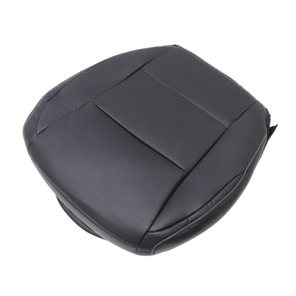 For 13-18 Toyota RAV4 Passenger Bottom Leather Seat Cover Black W/ White Stitch