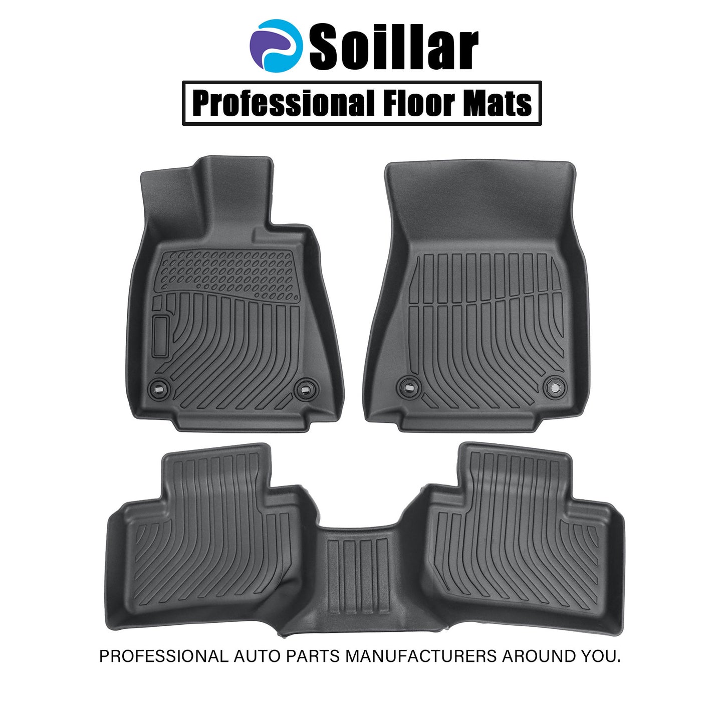Floor Mats Liners Fits 2015-2024 Lexus IS200t/IS250/IS300/IS350 RWD 3D Model TPE