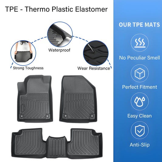 Floor Mats Liner For 2015-2023 Jeep Cherokee 4-Door Front-Rear All Weather TPE
