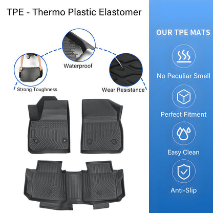 TPE Floor Mats Liner For 2017-2025 Cadillac XT5 4-Door Front-Rear All Weather