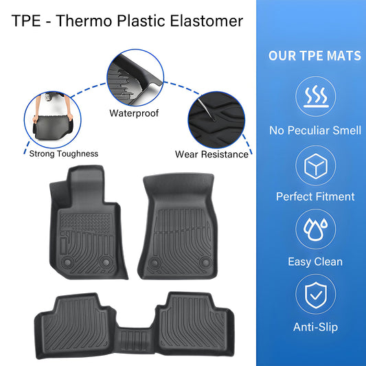 Fits 2019-2024 BMW 3 Series G20 RWD 5-Passengers TPE Floor Mats Liner Waterproof
