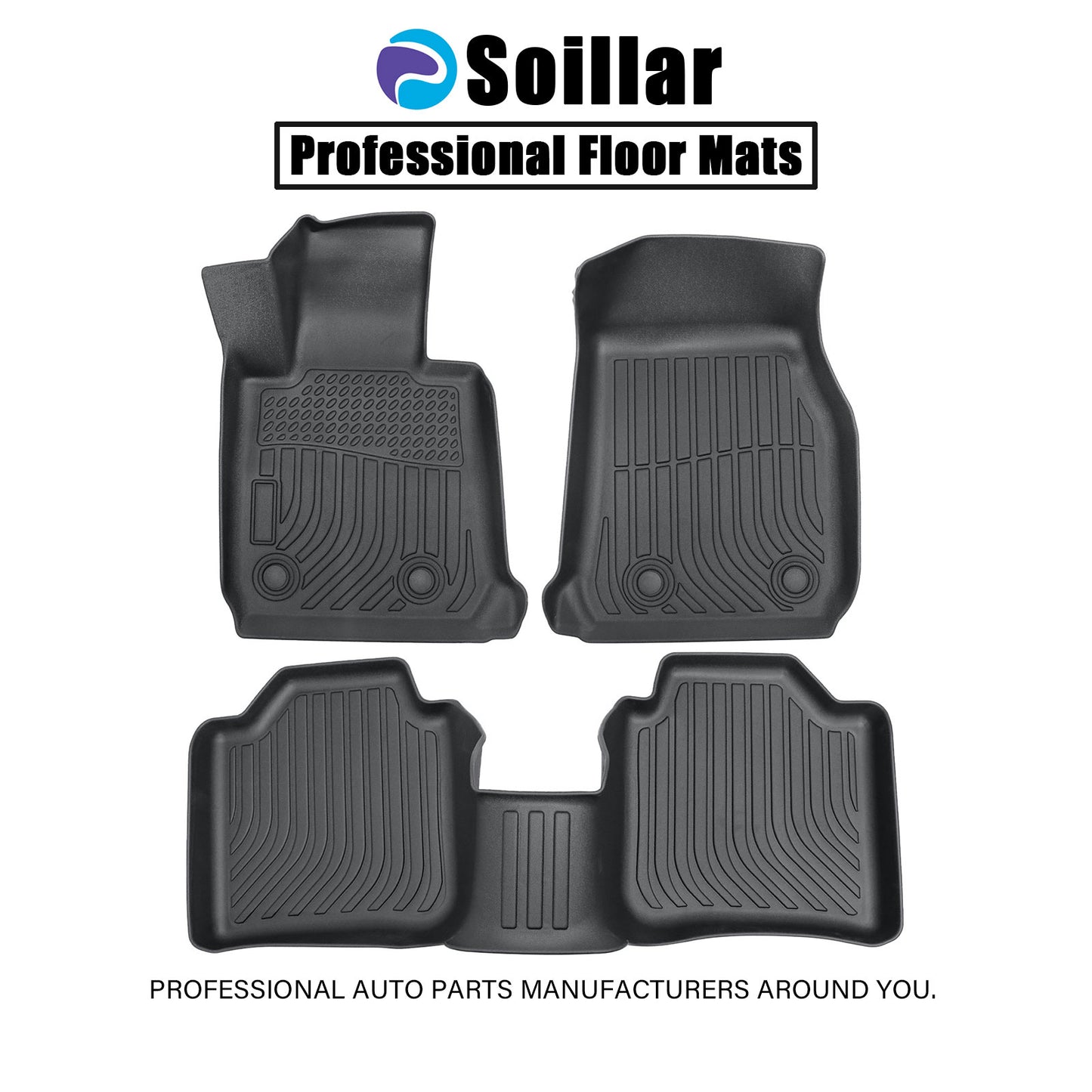 Floor Mats Liners For 2012-2018 BMW 3 Series F30 AWD Front-Rear All Weather TPE