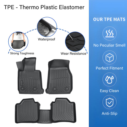 Floor Mats Liners For 2012-2018 BMW 3 Series F30 AWD Front-Rear All Weather TPE