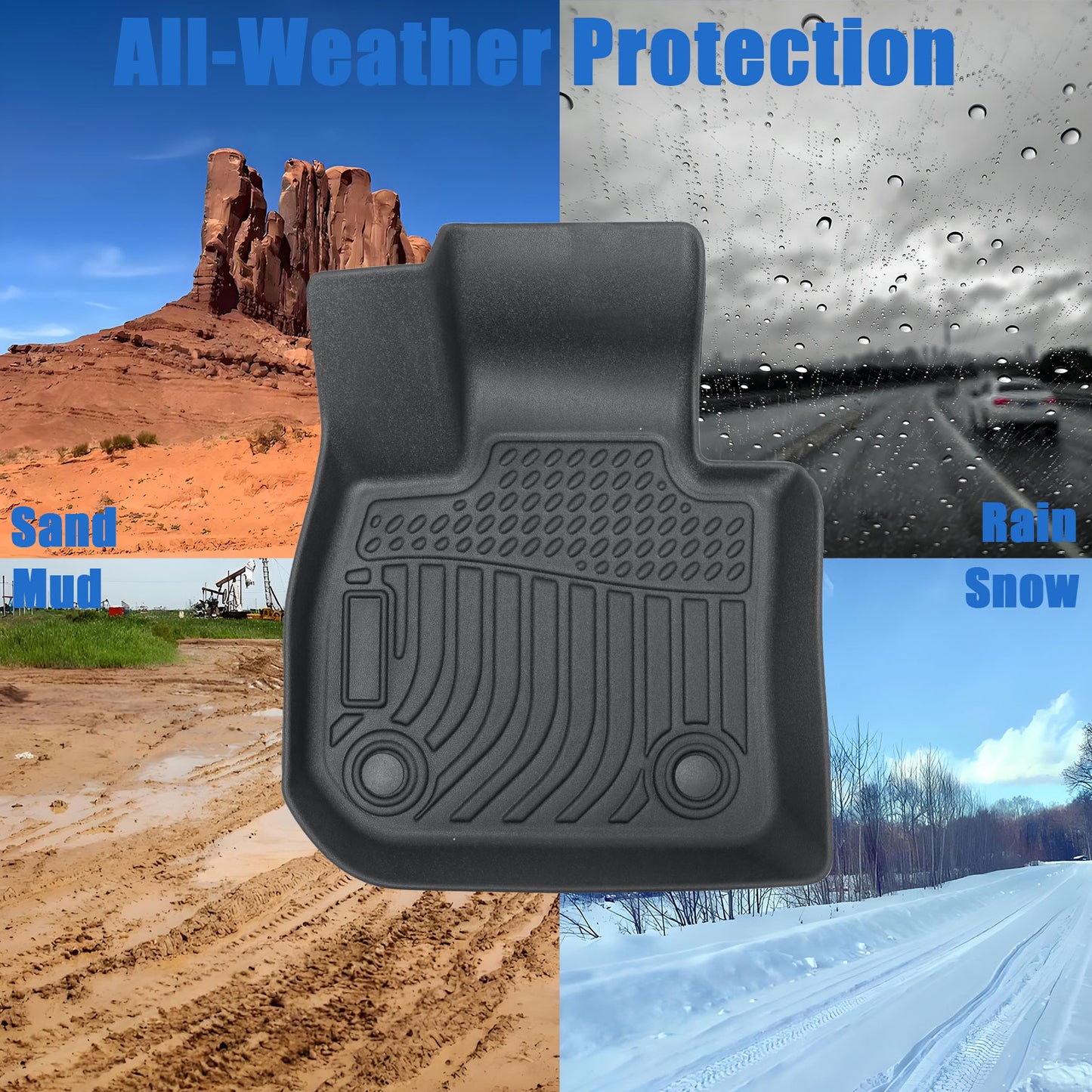 For 2023 BMW X1 U11 Sport TPE Front & 2nd Row Floor Mats Liner Set All Weather