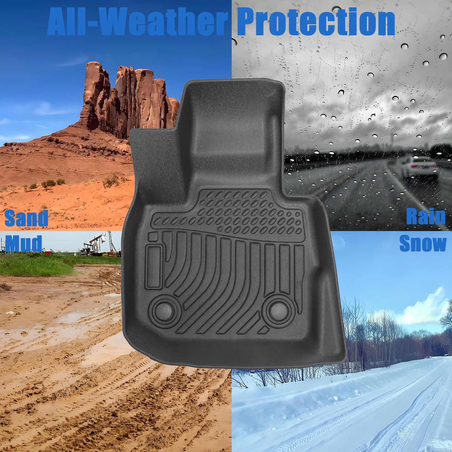2-Row TPE Floor Mats Liner For 2018-2024 BMW X3 G01/2019-2024 X4 G02 All Weather