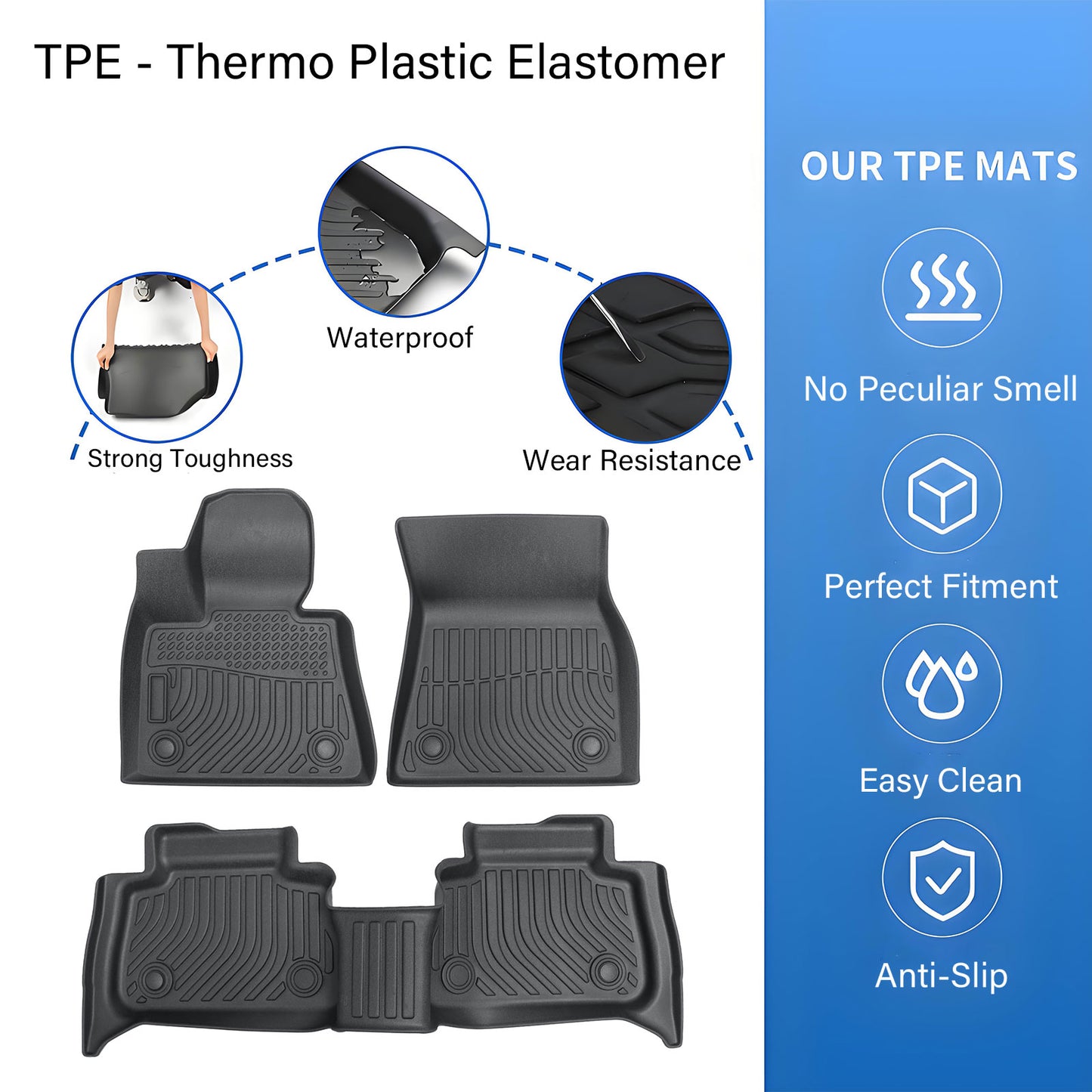 Floor Mats Liner 3D For 2020-2026 BMW X6 4-Door Front & Rear All Weather TPE
