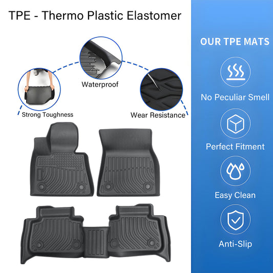 Floor Mats Liner 3D For 2020-2026 BMW X6 4-Door Front & Rear All Weather TPE