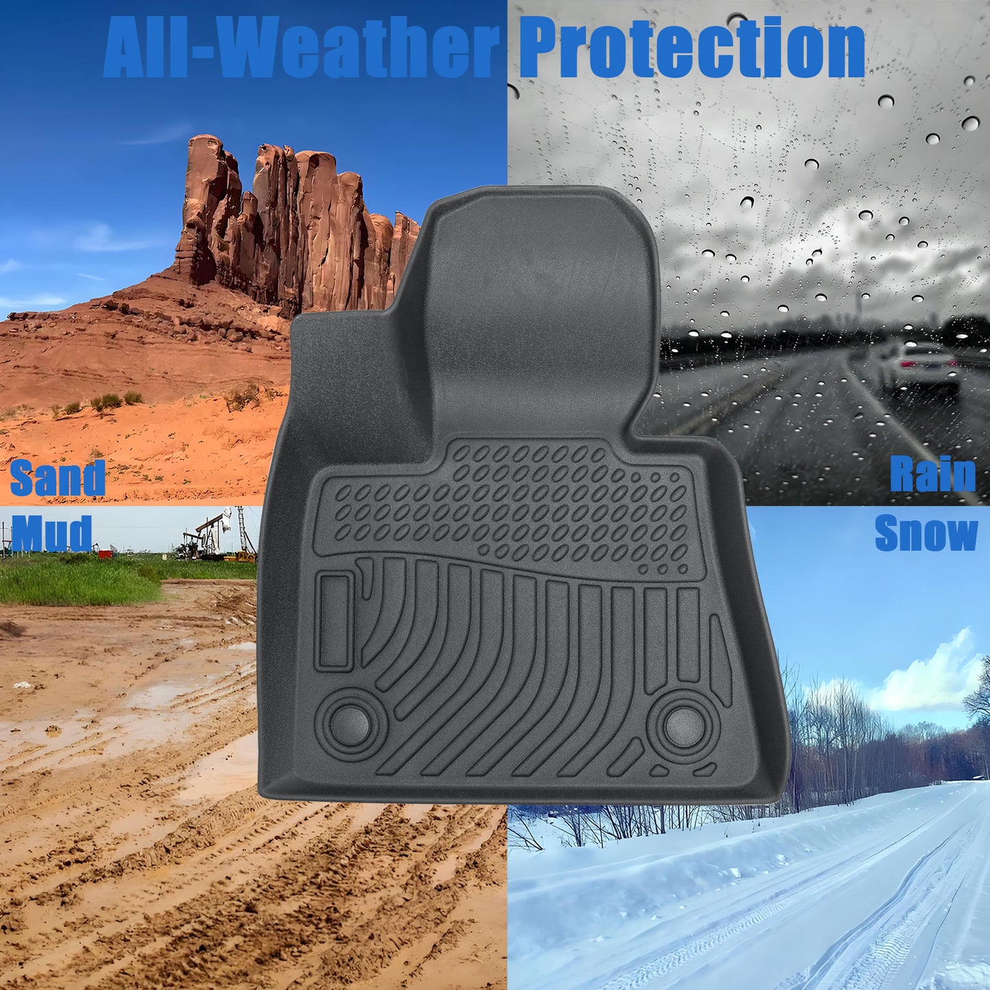 Floor Mats Liner 3D For 2020-2026 BMW X6 4-Door Front & Rear All Weather TPE