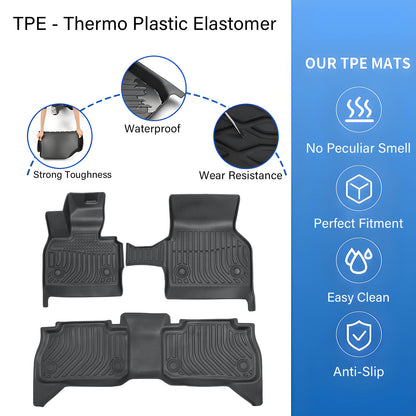 Fits 2022 2023 2024 2025 BMW IX TPE Floor Mats Liner Front & 2nd Rows Full Set