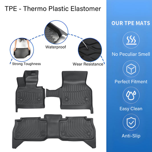 TPE Floor Mats Liners For 2022-2025 BMW i4 Hatchback 5Seats All-Weather Full Set