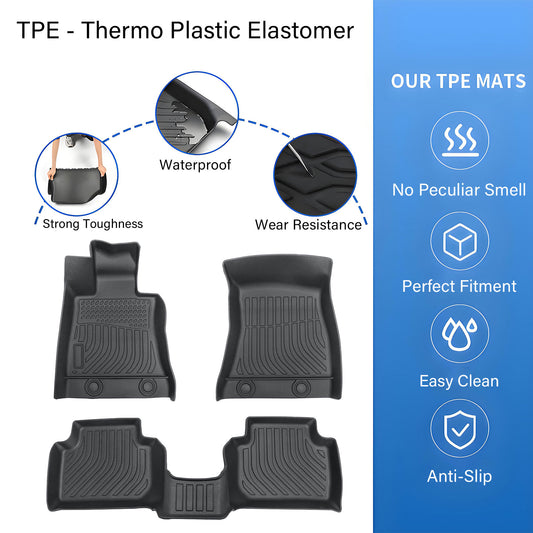 Floor Mats Liners Fits 2017-2024 Alfa Romeo Giulia Sedan RWD 3D All Weather TPE
