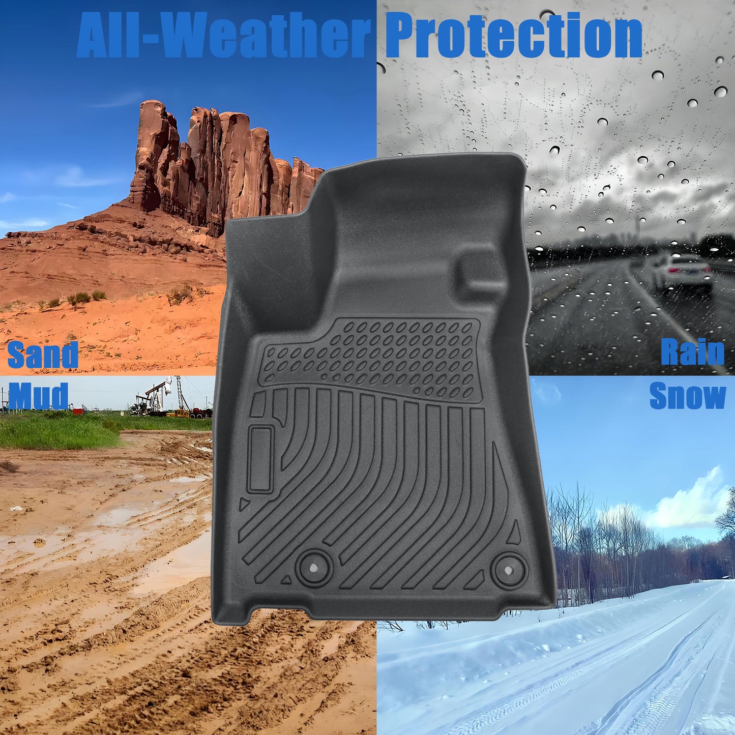 Floor Mats Liner For 2019-2024 Maserati Levante Front-Rear All Weather TPE New