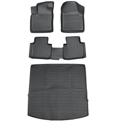 3D TPE Floor Mats+Cargo Trunk Liner For 2020 2021 Volkswagen Atlas Cross Sport