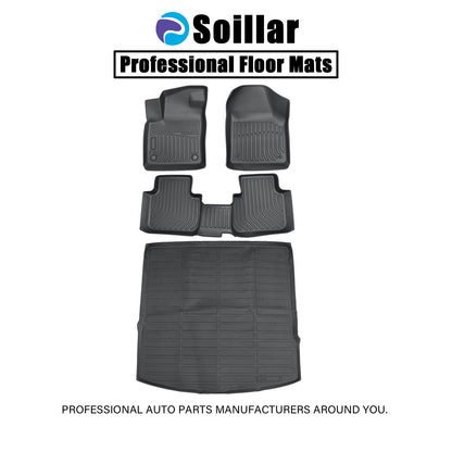 3D TPE Floor Mats+Cargo Trunk Liner For 2020 2021 Volkswagen Atlas Cross Sport