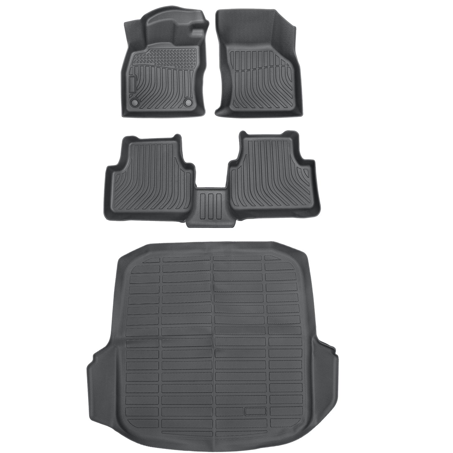 TPE Floor Mats+Trunk Cargo Liner Set For 2019 2020 Volkswagen Jetta Waterproof