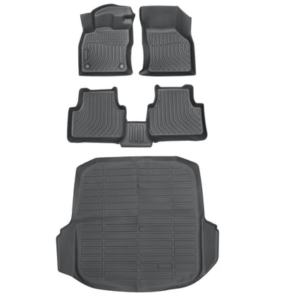 TPE Floor Mats+Trunk Cargo Liner Set For 2019 2020 Volkswagen Jetta Waterproof
