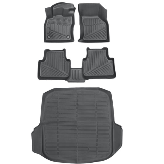 TPE Floor Mats+Trunk Cargo Liner Set For 2019 2020 Volkswagen Jetta Waterproof