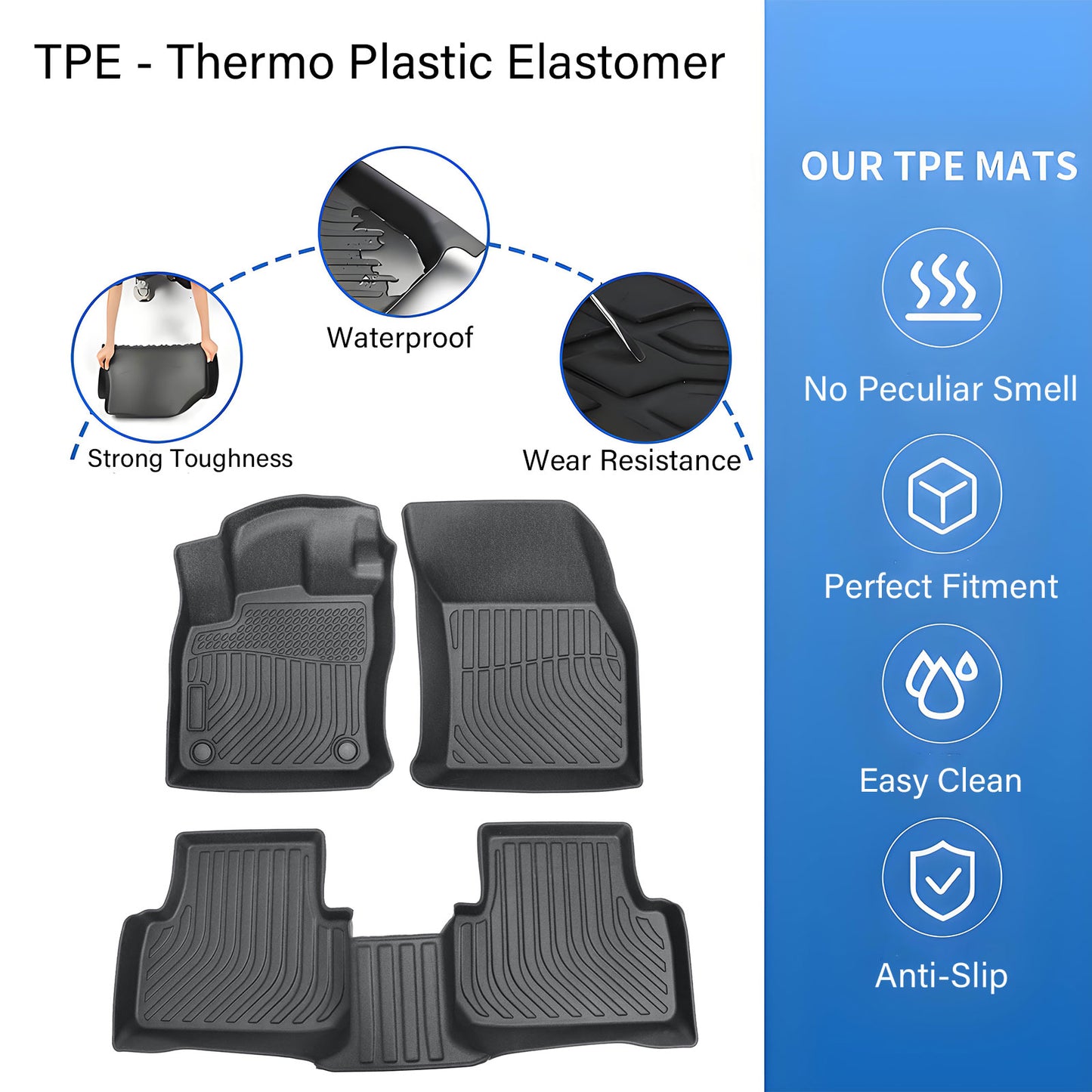 Floor Mats Liner For 2022-2025 Volkswagen Taos TPE Front & Rear Replacement New