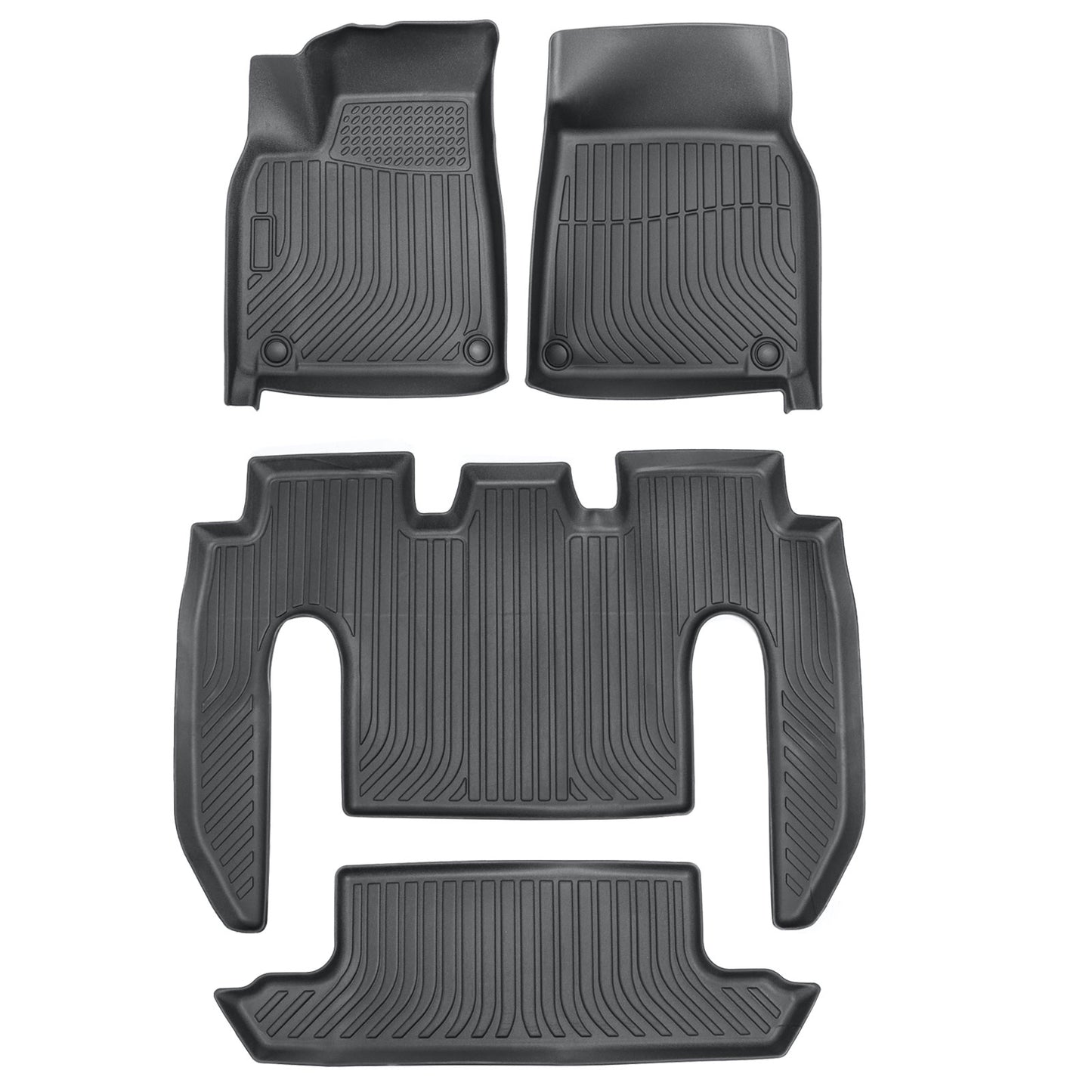 TPE Floor Mats For 2022-2025 Tesla Model X 6-Seats 3 Row Floor Liners Waterproof
