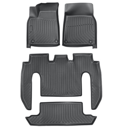 TPE Floor Mats For 2022-2025 Tesla Model X 6-Seats 3 Row Floor Liners Waterproof