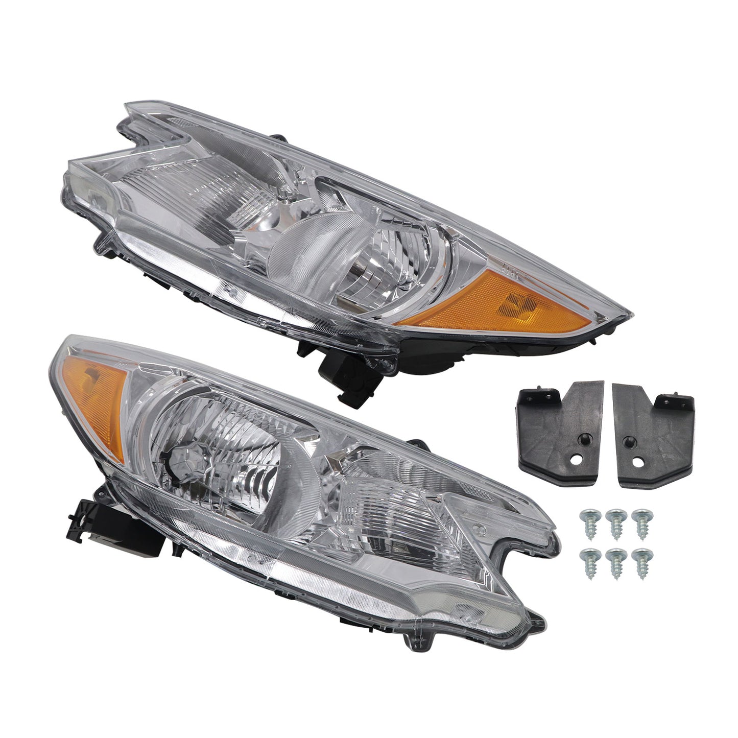 Chrome Halogen Headlights Assembly Pair For 2012 2013 2014 CRV CR-V Headlamp