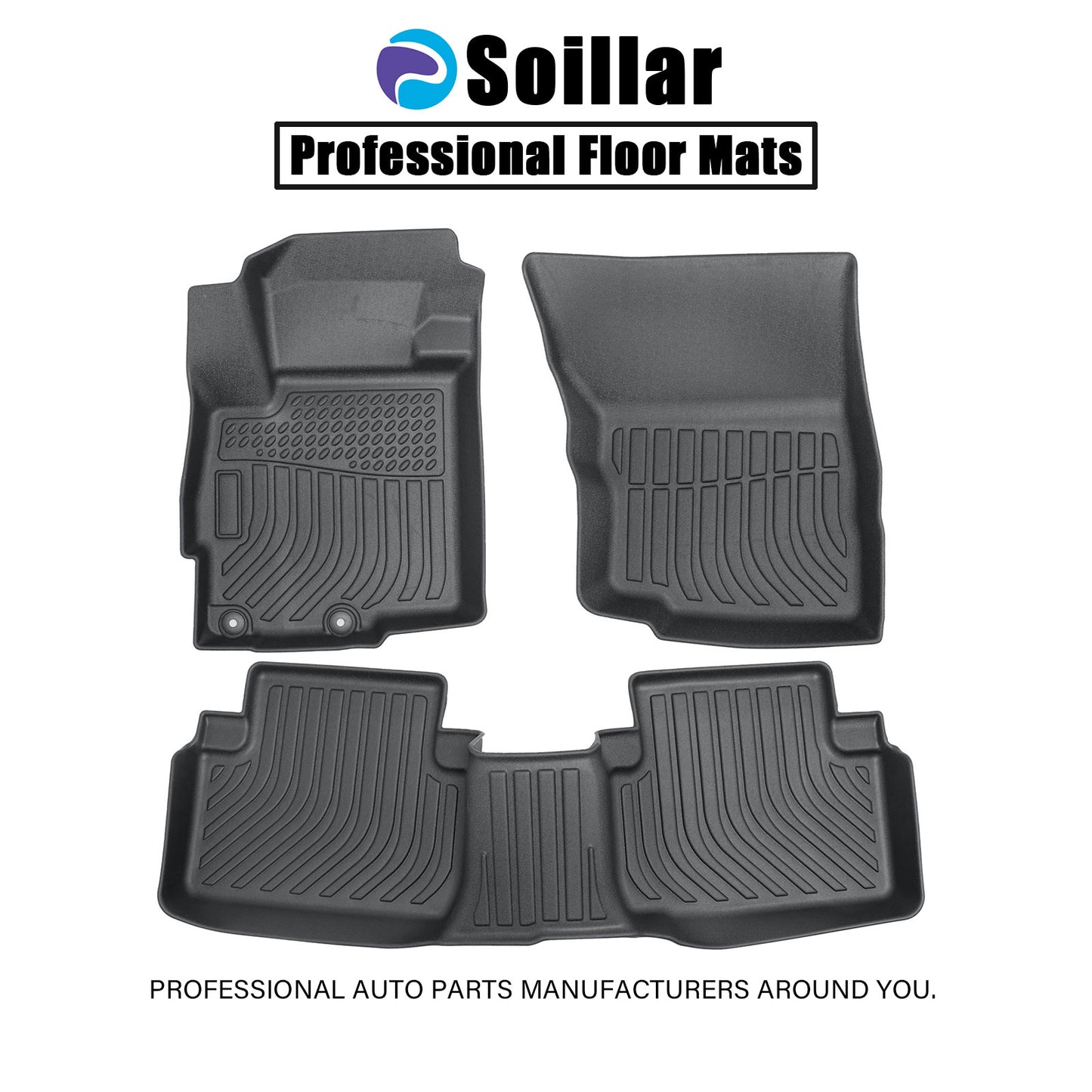 For 2021 2022 2023 2024 Mitsubishi Eclipse Cross TPE Floor Mats Liners Set Black