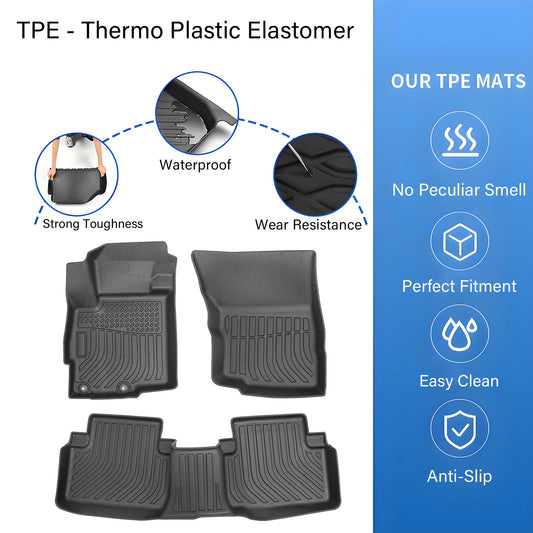 For 2021 2022 2023 2024 Mitsubishi Eclipse Cross TPE Floor Mats Liners Set Black