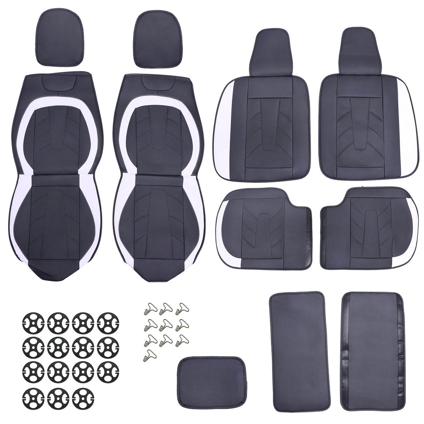 PU Leather 5 Seat Covers Full Set Front & Rear Cushion For Toyota Deluxe Car
