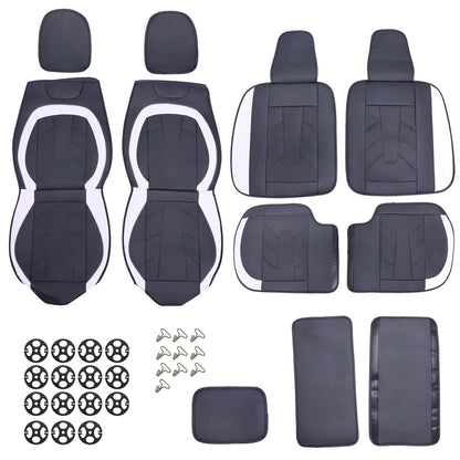 PU Leather 5 Seat Covers Full Set Front & Rear Cushion For Toyota Deluxe Car