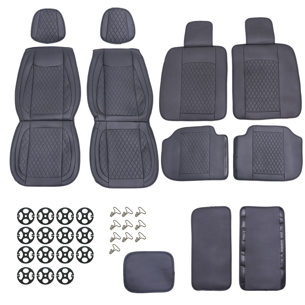 Full Surround Set For 07-23 Dodge Ram 1500 2500 5-Sits Leather Seat Cover Black