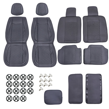Full Surround Set For 07-23 Dodge Ram 1500 2500 5-Sits Leather Seat Cover Black