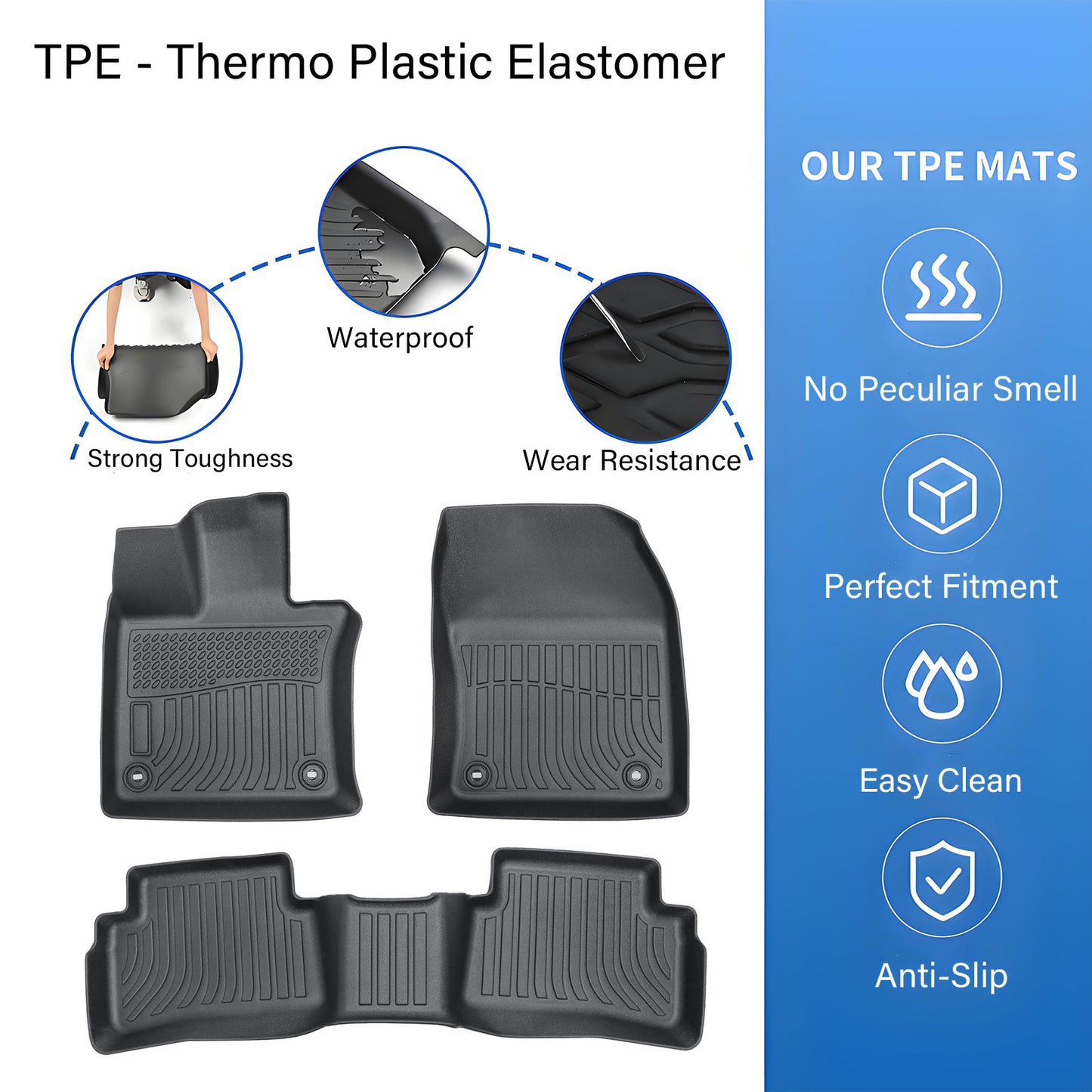 Floor Mats Liner For 2019-2022 Lexus UX200 19-2024 Lexus UX250h All Weather TPE