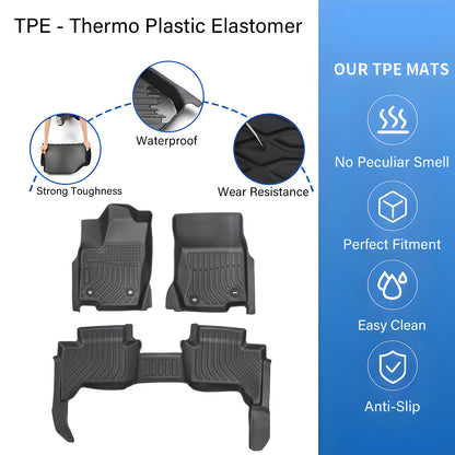 Fits 2024 2025 Toyota Land Cruiser / Lexus GX550 Floor Mats Liner TPE Set Black