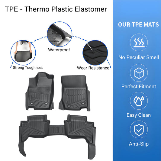 Fits 2024 2025 Toyota Land Cruiser / Lexus GX550 Floor Mats Liner TPE Set Black