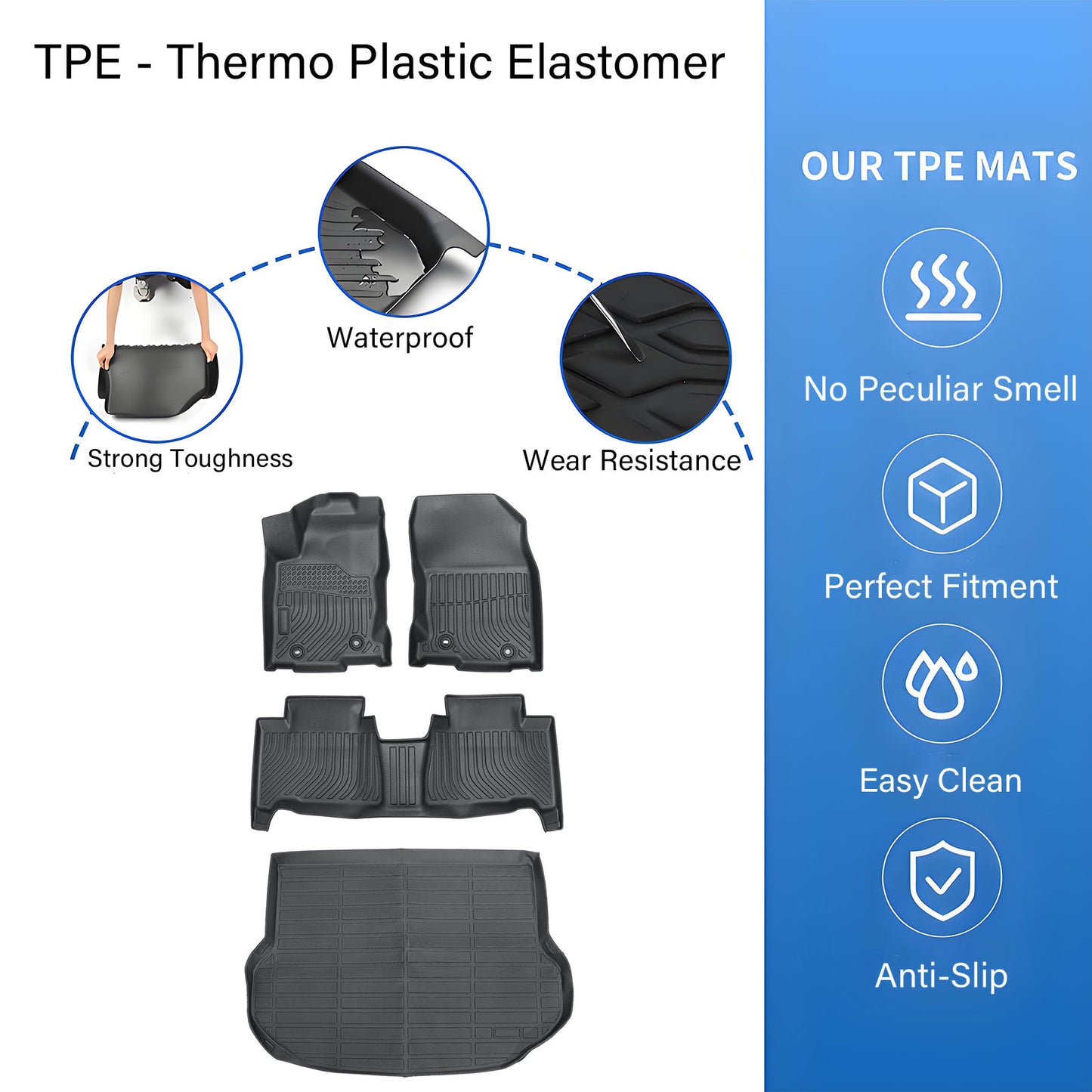 TPE Floor Mats+Trunk Cargo Liner For 2015-2021 Lexus NX200t NX300 NX300h Weather