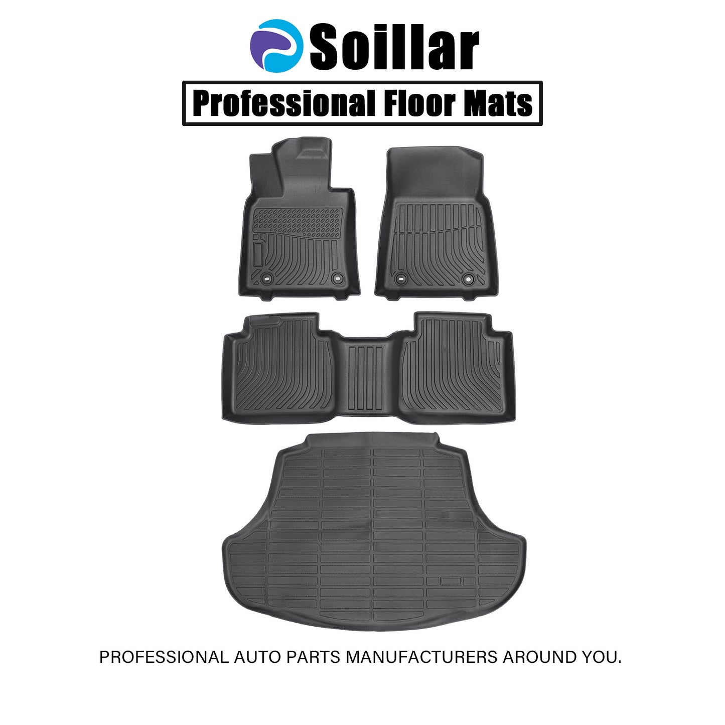 TPE Floor Mats Liner & Rear Cargo Trunk Liner For 2019-2024 Lexus ES350 / ES300h
