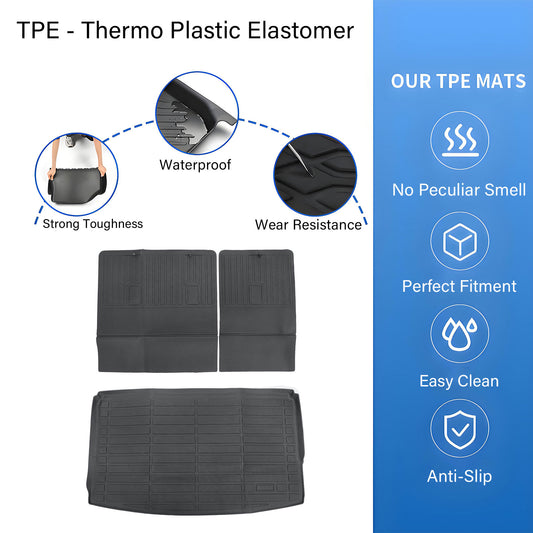 Trunk Cargo Liners For 2018-2024 Lincoln Navigator Ford Expedition Max TPE Black