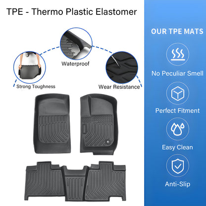 3D TPE Front+2nd Row Floor Mats Liner Set For 2006 2007 Ford Explorer Anti-Slip