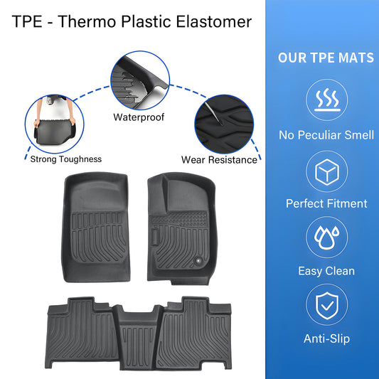 3D TPE Front+2nd Row Floor Mats Liner Set For 2006 2007 Ford Explorer Anti-Slip