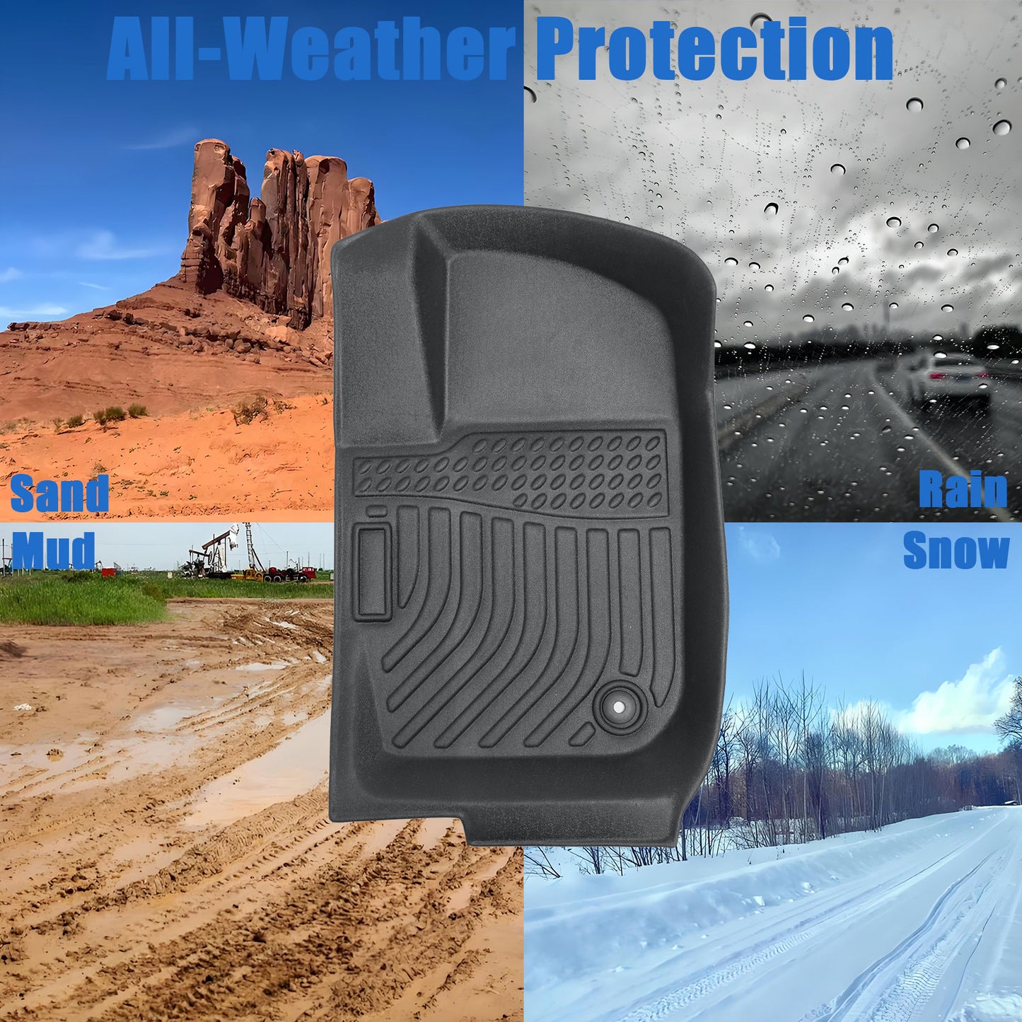 3D TPE Front+2nd Row Floor Mats Liner Set For 2006 2007 Ford Explorer Anti-Slip