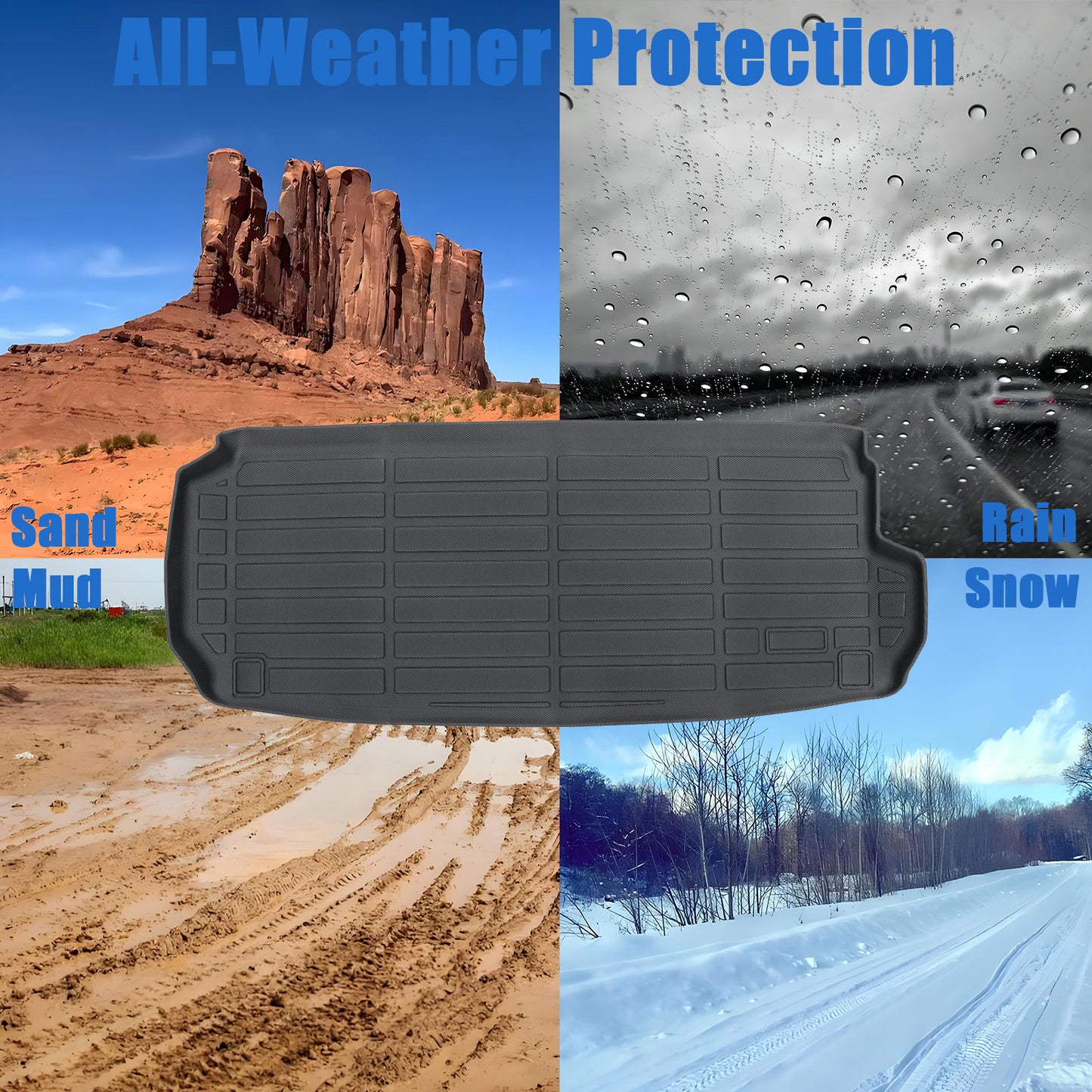 TPE Rear Trunk Cargo Liners Floor Mat For 2016-2025 Audi Q7 Sport Waterproof 3D