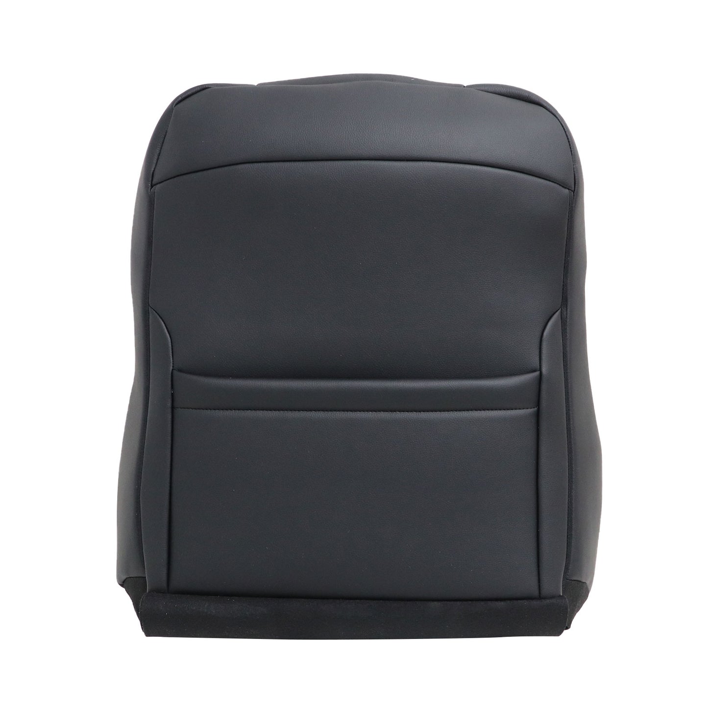 Fits 2013-2018 Toyota RAV4 Driver Top Leather Seat Cover Black W/ White Stitch