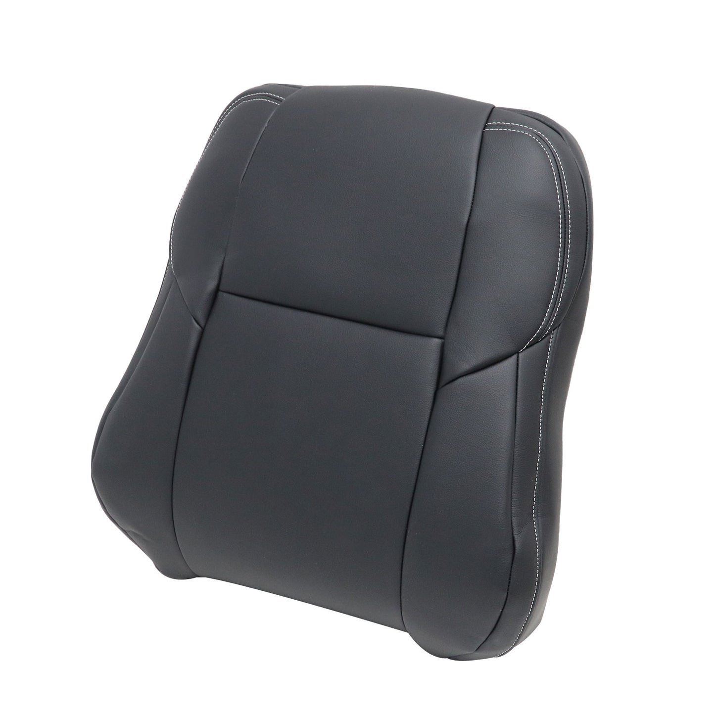 Fits 2013-2018 Toyota RAV4 Driver Top Leather Seat Cover Black W/ White Stitch